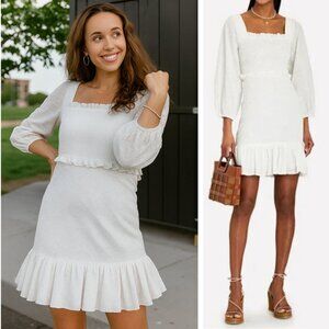 Veronica Beard Denise Embroidered Eyelet Mini Dress Size 6